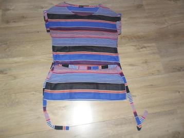 Expresso Rood/Blauw/Zwarte Jurk Met Ceintuur Maat 42 (NIEUW) beschikbaar voor biedingen