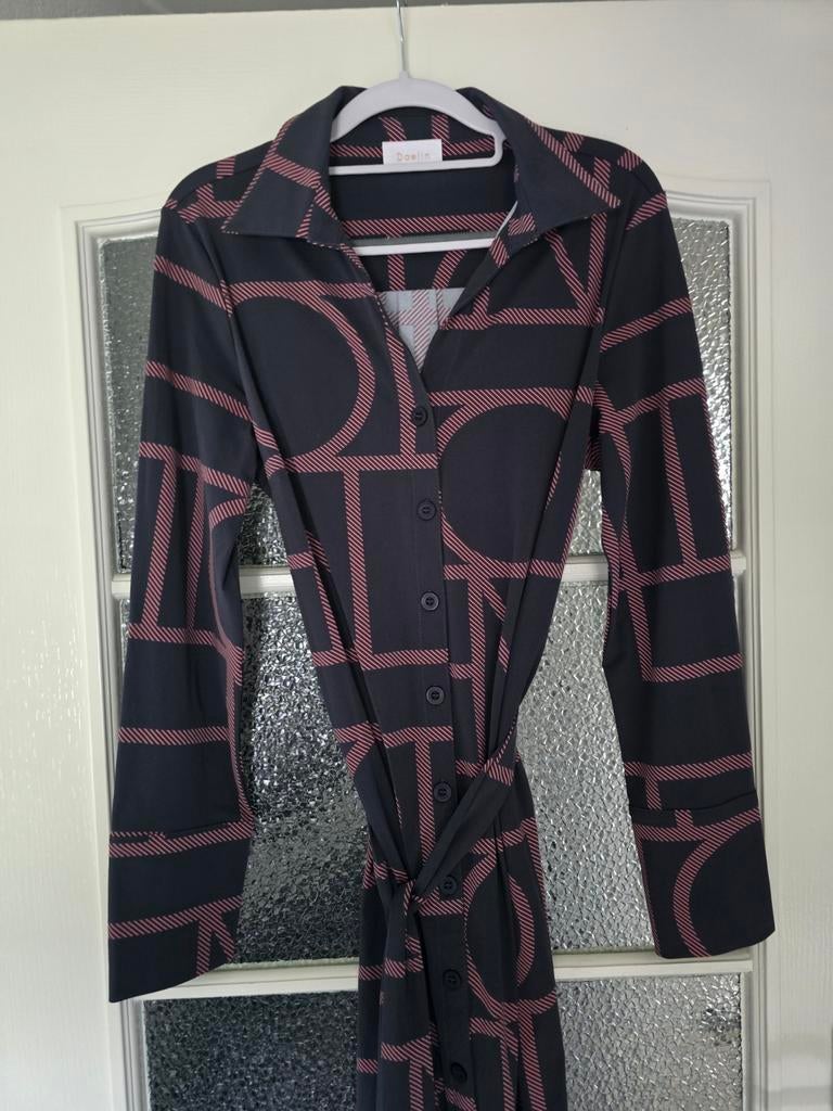 Nieuw daelin travel jurk xl grijs roze, Ophalen of Verzenden, Nieuw, Maat 46/48 (XL) of groter, Grijs