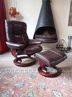 Prachtige Bordeaux leren Relaxfauteuil Design Stressless, Huis en Inrichting, Ophalen of Verzenden, Zo goed als nieuw