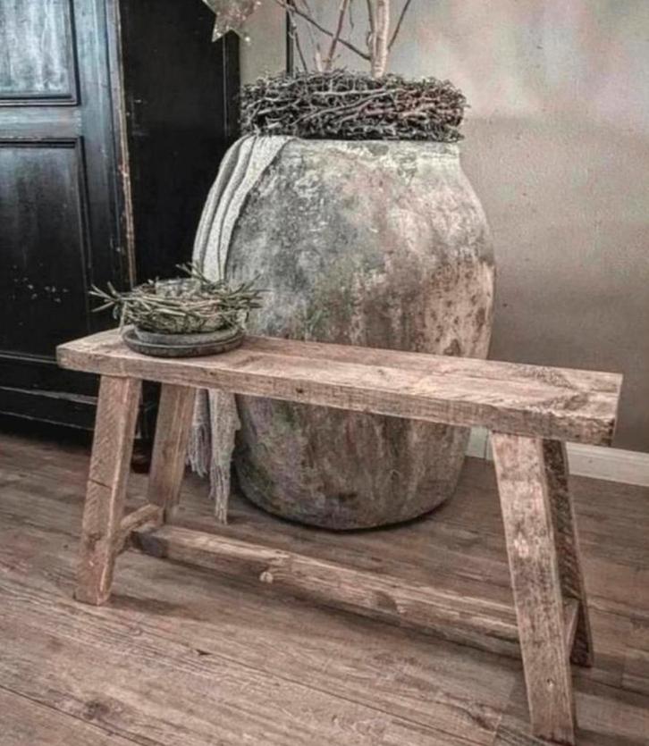 ~Stoer Sober Landelijk Houten Bankje~, Huis en Inrichting, Woonaccessoires | Overige, Zo goed als nieuw, Ophalen of Verzenden