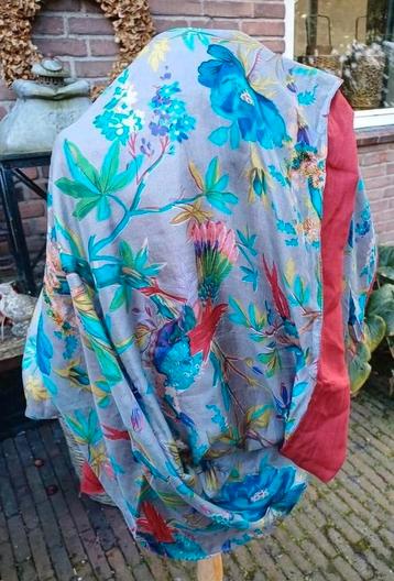 Imbarro Sjaal / Omslagdoek vogels floral groot ! beschikbaar voor biedingen