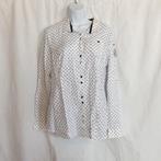 Gave witte blouse, blauwe print. Mt 42. Merk L'Argentinia, Kleding | Dames, Blouses en Tunieken, ., Wit, Maat 42/44 (L), Ophalen of Verzenden