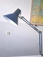 blauwe retro bureaulamp, architectenlamp vintage industrieel, Gebruikt, Bauhaus, 50 tot 75 cm, Ophalen of Verzenden