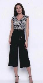 Frank Lyman elegant plissé jumpsuit zwart beige dessin 36/38, Frank Lyman, Verzenden, Zo goed als nieuw, Overige kleuren