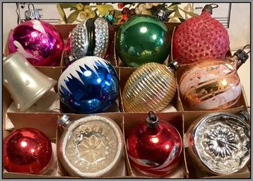 12 oud glazen kerstballen feathertree 3-4 cm voor 34,95 beschikbaar voor biedingen