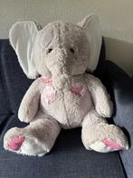 Olifant grote knuffel grijs met wit roze 60 cm zittend, Kinderen en Baby's, Speelgoed | Knuffels en Pluche, Ophalen, Zo goed als nieuw