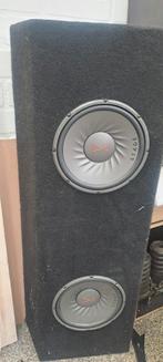 Twee dikke sub woofers bas speakers 12 inch met kast, Ophalen of Verzenden