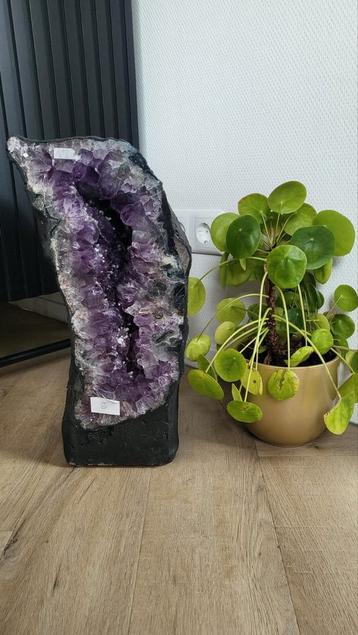Prachtige amethist geode Brazilië met bergkristal KORTING beschikbaar voor biedingen