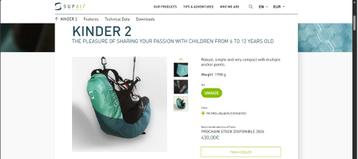 Gezocht: Supair Kinder 2 (Harnas voor kinderen van 6 - 12) beschikbaar voor biedingen