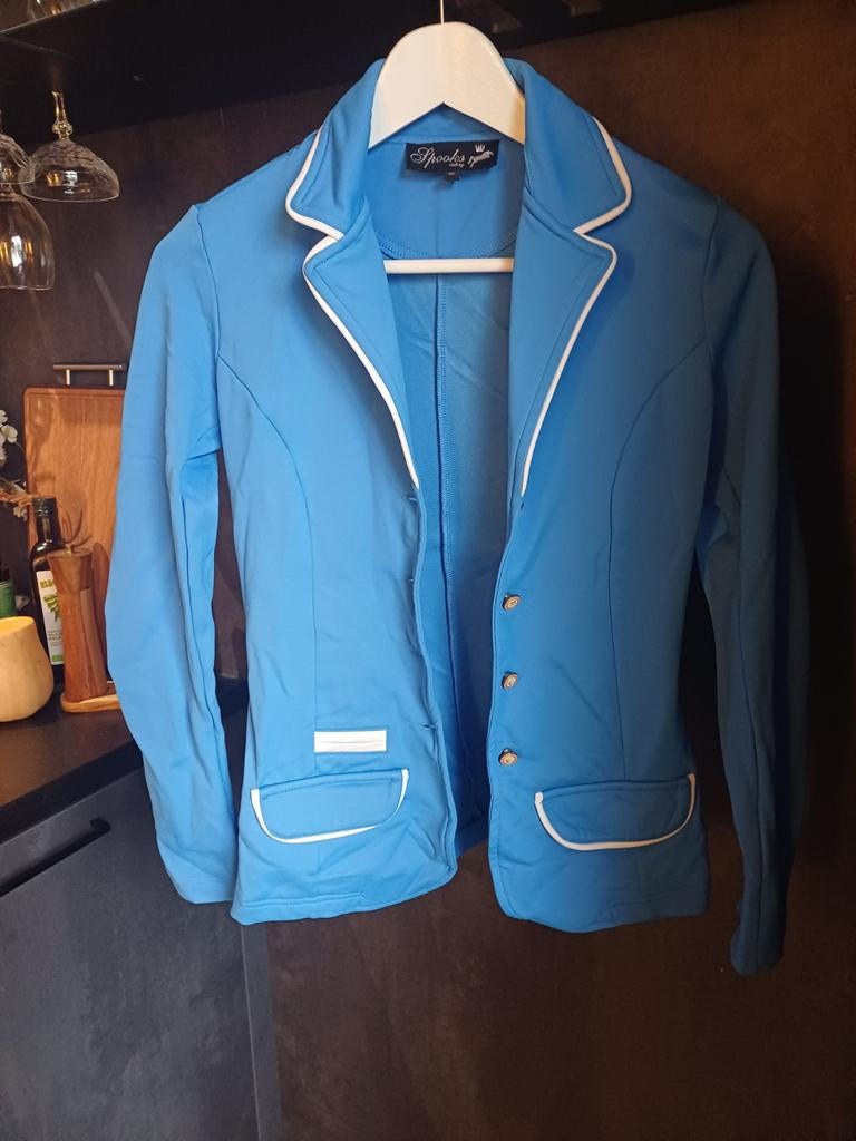 Blauw dressuur wedstrijdjasje, Dieren en Toebehoren, Paardrijkleding, Ophalen of Verzenden, Dressuur, Bovenkleding