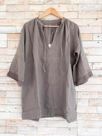 120% Lino prachtige linnen blouse taupe, maat L - NP 250,-, Verzenden, Nieuw, Maat 38/40 (M), Bruin