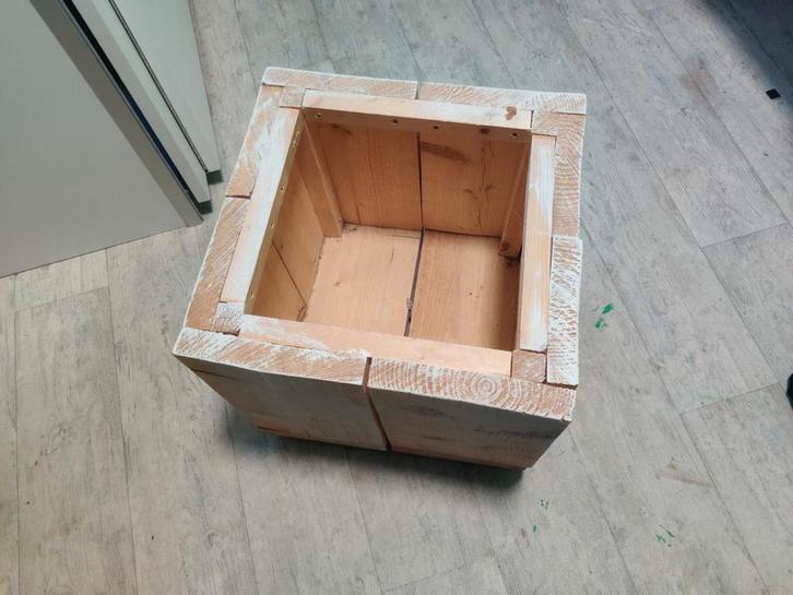 Steigerhout bureau met opbergvakken en krijtbord, Huis en Inrichting, Bureaus, Zo goed als nieuw, Ophalen