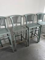 Vintage Houten Barkrukken Set van 4, Ophalen, Gebruikt, 60 tot 90 cm, 4 krukken