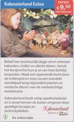 Kabouterland. Exloo. entree € 9,50 p.p. Postcodeloterij bon., Drie personen of meer, Kortingskaart