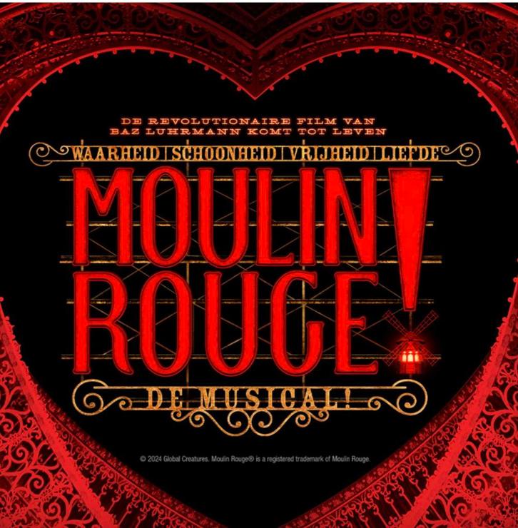 2 Moulin Rouge kaarten Utrecht, 8 januari, Tickets en Kaartjes, Theater | Musical, Twee personen, Januari
