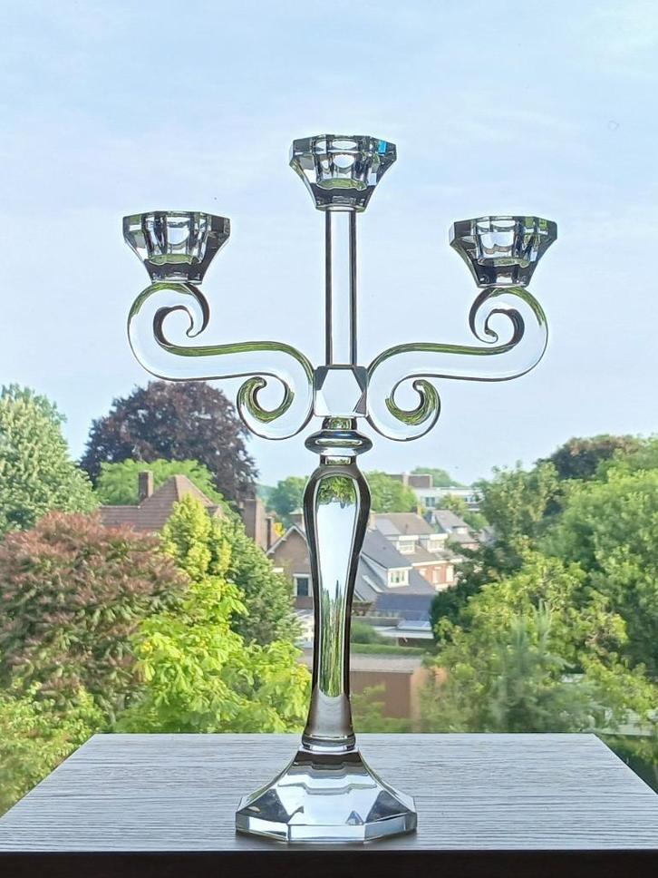 3-Armige Kandelaar Kristal XXL, Antiek en Kunst, Antiek | Kandelaars, Kristal, Ophalen of Verzenden