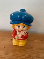 Vintage Meisje met Kat Spaarpot Keramiek Aardewerk Blauw Mut, Antiek en Kunst, Ophalen of Verzenden