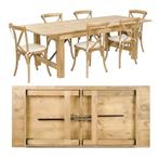 Vintage farm table, horeca klaptafels, boerentafel  225, Ophalen of Verzenden, Nieuw