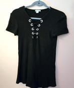 Zwarte Amisu T-shirt met touwtjes - Maat L, Verzenden, Zwart, Maat 42/44 (L), Zo goed als nieuw