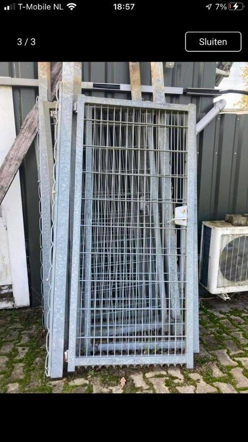 Poort dubbelstaafmat hekwerk 8/6/8 professioneel, Tuin en Terras, Tuinhekken en Hekwerk, Zo goed als nieuw, Dubbelstaafmat hekwerk