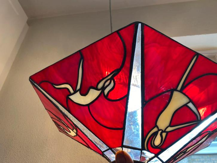 Tiffany lamp ballerina, Huis en Inrichting, Lampen | Hanglampen, Gebruikt, Minder dan 50 cm, Glas, Ophalen of Verzenden