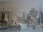staalgravure Rotterdam haven Laurenskerk J. Jackson 19e eeuw, Antiek en Kunst, Kunst | Etsen en Gravures, Verzenden