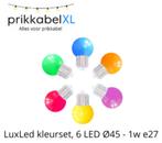 LED Kogellamp Ø45 - 1W E27, 6 Kleuren Set (Prikkabel lampen), Huis en Inrichting, Lampen | Losse lampen, Led-lamp, Minder dan 30 watt