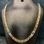 14k gouden koningsketting platte schakel massief 70cm, Sieraden, Tassen en Uiterlijk, Kettingen, Ophalen of Verzenden, Zo goed als nieuw