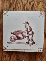 Te koop: 8 antieke tegels begin 19e eeuw met afbeelding, Antiek en Kunst, Ophalen of Verzenden