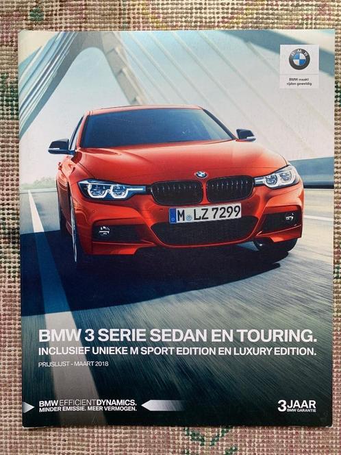 Nederlandse prijslijst BMW 3-serie sedan touring F30 2018, Boeken, Auto's | Folders en Tijdschriften, Nieuw, BMW, Ophalen of Verzenden
