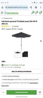 NIEUW Parasol Trinidad, diameter 300cm donkergrijs, Ophalen of Verzenden, Nieuw, 3 tot 4 meter, Kantelbaar