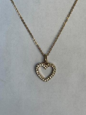 GOUDKLEURIG COLLIER MET HART HANGER beschikbaar voor biedingen