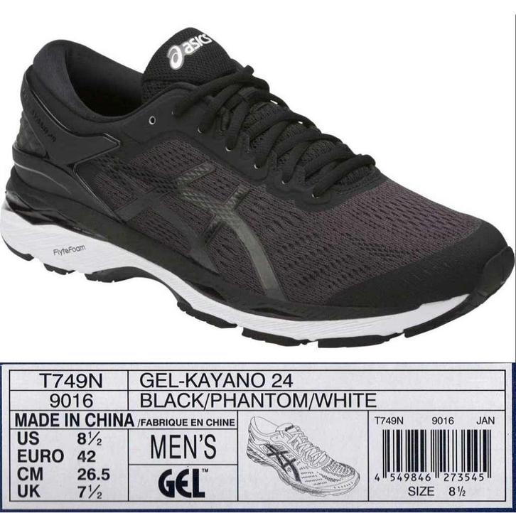 Running heren Asics Gel-Kayano 24 zwart mt 42, Kleding | Heren, Schoenen, Zo goed als nieuw, Wandelschoenen of Bergschoenen, Zwart
