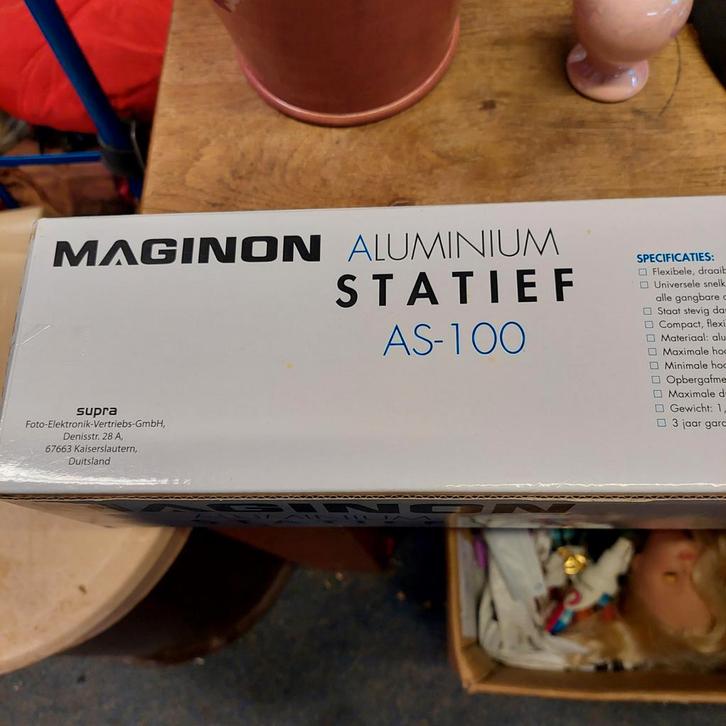 Maginon Aluminium Statief AS-100, Audio, Tv en Foto, Fotografie | Statieven en Balhoofden, Nieuw, Driepoot, Minder dan 150 cm