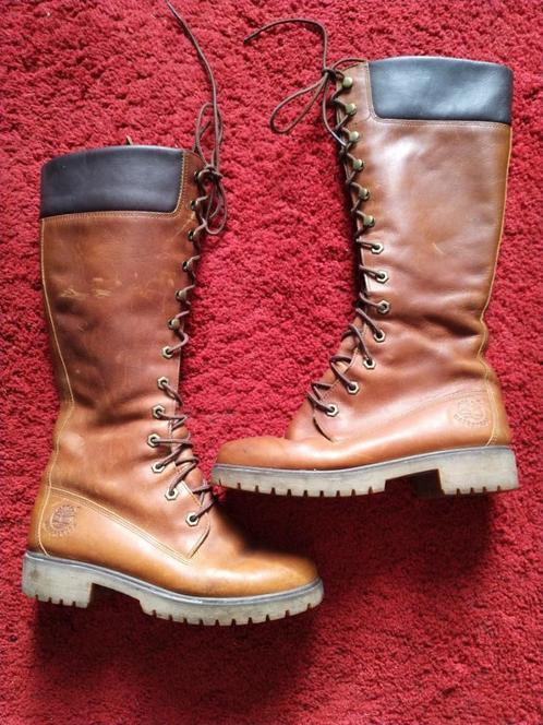 Zgan Leren Timberland laarzen mt 37, Kleding | Dames, Schoenen, Zo goed als nieuw, Hoge laarzen, Bruin, Ophalen of Verzenden