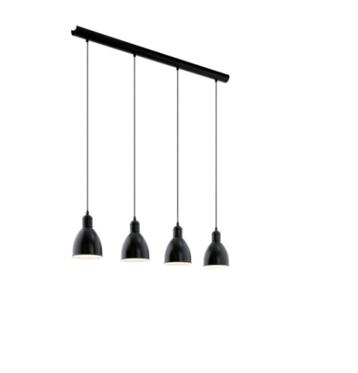 Hanglamp 4 lampen - EGLO PRIDDY Zwart beschikbaar voor biedingen