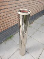 Kachelpijp dubbelwandig met bocht en flexibele pijp, Ophalen, Gebruikt, Rvs, Minder dan 2 meter