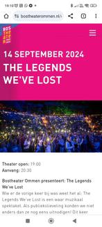 Te koop 2 tickets voor The Legends we've Lost in Ommen., Tickets en Kaartjes, Twee personen