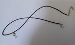 Koordketting wax zwart met hanger wijnglas, Verzenden, Nieuw, Zwart, Verstelbaar