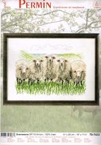 Cado permin  groot borduurpakket  schapen in de wei oude pr, Ophalen of Verzenden, Nieuw, Handborduren, Borduurpakket