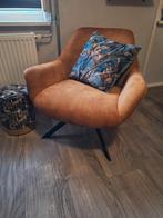 Leuke velvet okergele fauteuil, Huis en Inrichting, Fauteuils, Ophalen, Zo goed als nieuw, Stof, 50 tot 75 cm