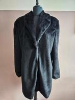 Carnavals bontjas effen zwart, maat XL, Jas thema zwart bont, Carnaval, Maat 46/48 (XL) of groter, Ophalen of Verzenden, Kleding