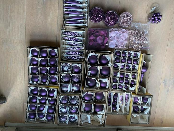 Glazen kerstballen paars, Diversen, Kerst, Zo goed als nieuw, Ophalen