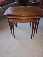 Teak bijzettafeltjes set van 3, Ophalen, Gebruikt, 50 tot 100 cm, Vintage