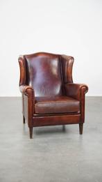 Comfortabele Engelse stijl schapenleren oorfauteuil, Huis en Inrichting, Fauteuils, Ophalen, Gebruikt, ., Engels, Klassiek