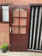 Hardhouten deur 201x82,5x3,8cm, Ophalen, 80 tot 100 cm, 200 tot 215 cm, Glas