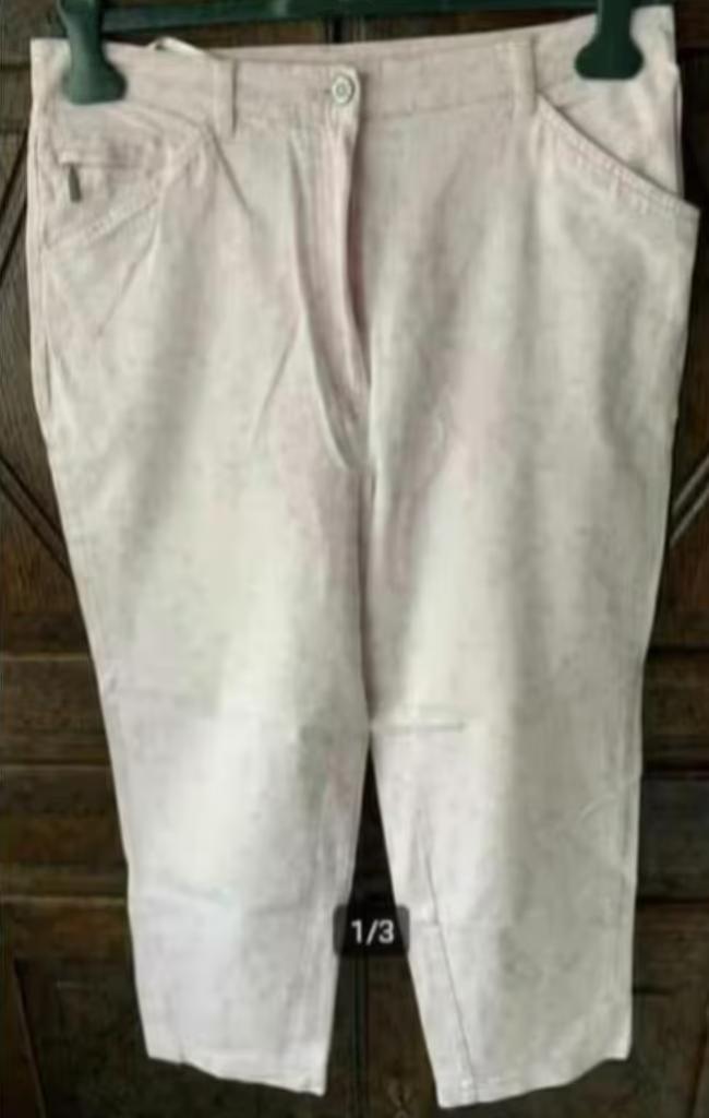 Lichtroze, rose broek, damesbroek; 44; Zaffiri; zgan, Kleding | Dames, Broeken en Pantalons, Zo goed als nieuw, Maat 42/44 (L)