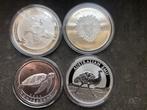 4 x 1 oz AG - mooie zilveren verzamelmuntjes, Ophalen of Verzenden, Zilver