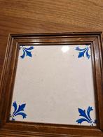 Delfts Blauw Tegeltje in Houten Lijst, Antiek en Kunst, Antiek | Wandborden en Tegels, Ophalen of Verzenden