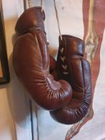 Antieke leren bokshandschoenen vintage oud boxing gloves, Antiek en Kunst, Ophalen of Verzenden